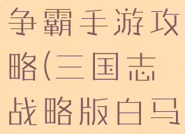 三国志白龙争霸手游攻略(三国志战略版白马之战)