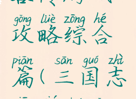 三国志侠客传游戏攻略综合篇(三国志仙侠传攻略)