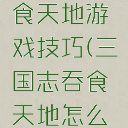 三国志吞食天地游戏技巧(三国志吞食天地怎么玩)