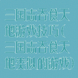 三国志吞食天地游戏技巧(三国志吞食天地类似的游戏)