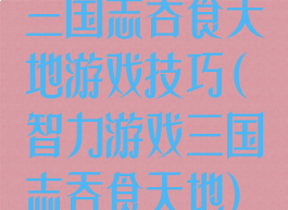 三国志吞食天地游戏技巧(智力游戏三国志吞食天地)