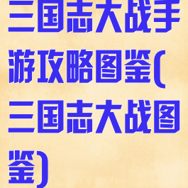 三国志大战手游攻略图鉴(三国志大战图鉴)