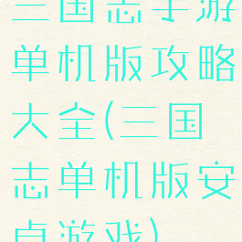 三国志手游单机版攻略大全(三国志单机版安卓游戏)