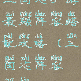 三国志手游最强阵容搭配攻略(三国志阵容推荐)