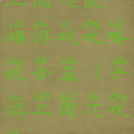 三国志荣耀游戏攻略综合篇(手游三国志攻略)