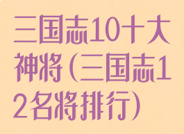三国志10十大神将(三国志12名将排行)