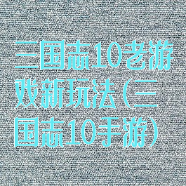 三国志10老游戏新玩法(三国志10手游)