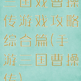 三国戏曹操传游戏攻略综合篇(手游三国曹操传)