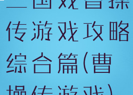 三国戏曹操传游戏攻略综合篇(曹操传游戏)