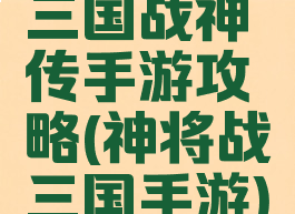 三国战神传手游攻略(神将战三国手游)