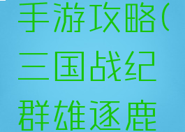 三国战纪群雄逐鹿手游攻略(三国战纪群雄逐鹿手游攻略技巧)