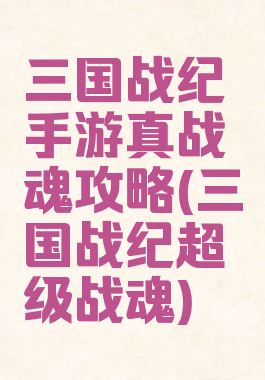 三国战纪手游真战魂攻略(三国战纪超级战魂)