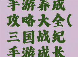 三国战纪手游养成攻略大全(三国战纪手游成长之路)