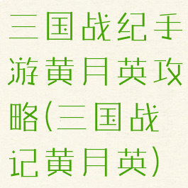 三国战纪手游黄月英攻略(三国战记黄月英)