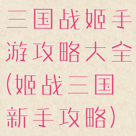 三国战姬手游攻略大全(姬战三国新手攻略)