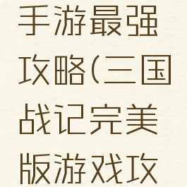 三国战记手游最强攻略(三国战记完美版游戏攻略)