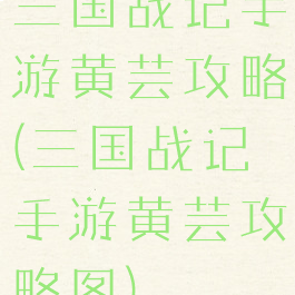 三国战记手游黄芸攻略(三国战记手游黄芸攻略图)
