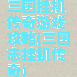 三国挂机传奇游戏攻略(三国志挂机传奇)