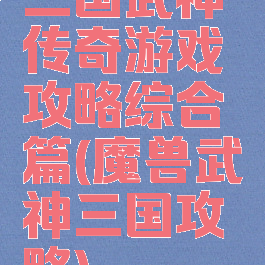 三国武神传奇游戏攻略综合篇(魔兽武神三国攻略)