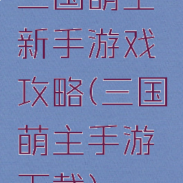 三国萌主新手游戏攻略(三国萌主手游下载)