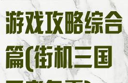 三国街机霸王游戏攻略综合篇(街机三国王者争霸)