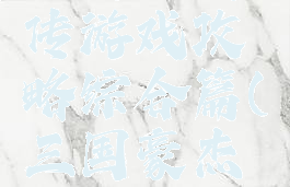 三国豪侠传游戏攻略综合篇(三国豪杰传游戏)
