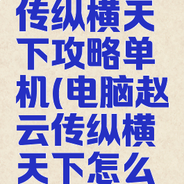 三国赵云传纵横天下攻略单机(电脑赵云传纵横天下怎么下载)