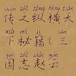 三国赵云传之纵横天下秘籍(三国志赵云传)