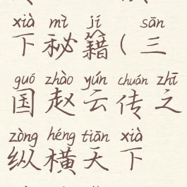 三国赵云传之纵横天下秘籍(三国赵云传之纵横天下秘籍怎么获得)