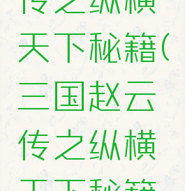 三国赵云传之纵横天下秘籍(三国赵云传之纵横天下秘籍攻略)
