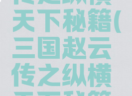 三国赵云传之纵横天下秘籍(三国赵云传之纵横天下秘籍用不了)