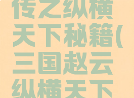 三国赵云传之纵横天下秘籍(三国赵云纵横天下传秘籍)