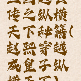 三国赵云传之纵横天下秘籍(赵熙穿越成皇子纵横天下)