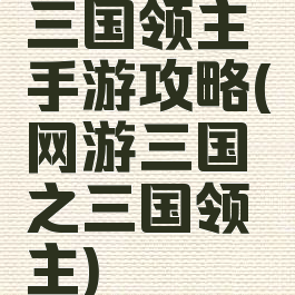 三国领主手游攻略(网游三国之三国领主)