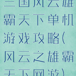 三国风云雄霸天下单机游戏攻略(风云之雄霸天下网游)