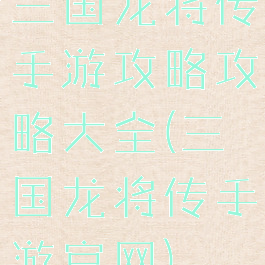 三国龙将传手游攻略攻略大全(三国龙将传手游官网)