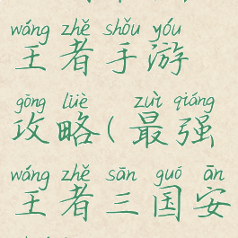 三國最强王者手游攻略(最强王者三国安卓版)