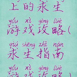 上的求生游戏攻略(求生指南游戏攻略)