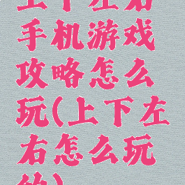 上下左右手机游戏攻略怎么玩(上下左右怎么玩的)
