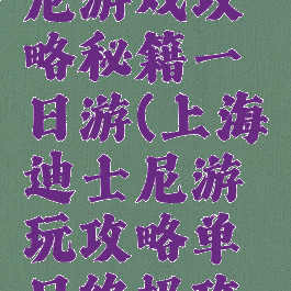 上海迪士尼游戏攻略秘籍一日游(上海迪士尼游玩攻略单日终极攻略)