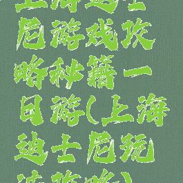 上海迪士尼游戏攻略秘籍一日游(上海迪士尼玩法攻略)