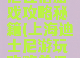 上海迪斯尼住宿游戏攻略秘籍(上海迪士尼游玩攻略单日终极攻略)