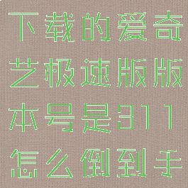 下载的爱奇艺极速版(下载的爱奇艺极速版版本号是311怎么倒到手机上是315)