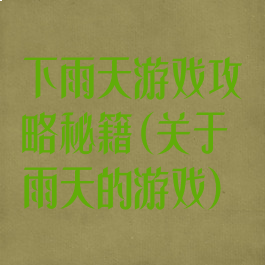 下雨天游戏攻略秘籍(关于雨天的游戏)