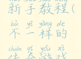 不一样的传奇游戏新手教程(不一样的传奇游戏新手教程视频)