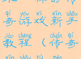 不一样的传奇游戏新手教程(传奇新手入门)