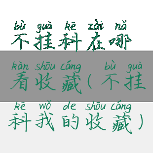 不挂科在哪看收藏(不挂科我的收藏)