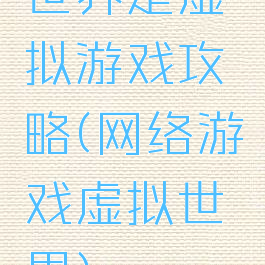 世界是虚拟游戏攻略(网络游戏虚拟世界)