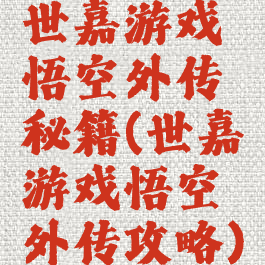 世嘉游戏悟空外传秘籍(世嘉游戏悟空外传攻略)