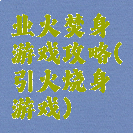 业火焚身游戏攻略(引火烧身游戏)